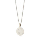 Engraved necklace silver - single arrow & 2 initials
